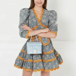 Lulu Guinness BAGS SEA BLUE NO.12 PORTOBELLO HOUSE HANDBAG