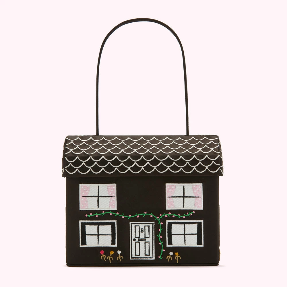 Lulu Guinness BAGS BLACK NO.8 PORTOBELLO HOUSE HANDBAG 3 Lulu Guinness BAGS BLACK NO.8 PORTOBELLO HOUSE HANDBAG
