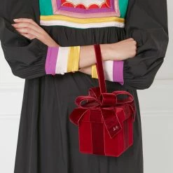 Lulu Guinness BAGS ROSEWOOD VELVET PRESENT CLUTCH BAG