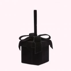 Lulu Guinness BLACK VELVET PRESENT CLUTCH BAG BAGS