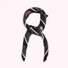 Lulu Guinness BLACK LONDON WISH YOU WERE HERE SQUARE SCARF Timeless Black