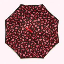Lulu Guinness BLACK RED RASPBERRY MARKER PEN LIP UMBRELLA Timeless Black