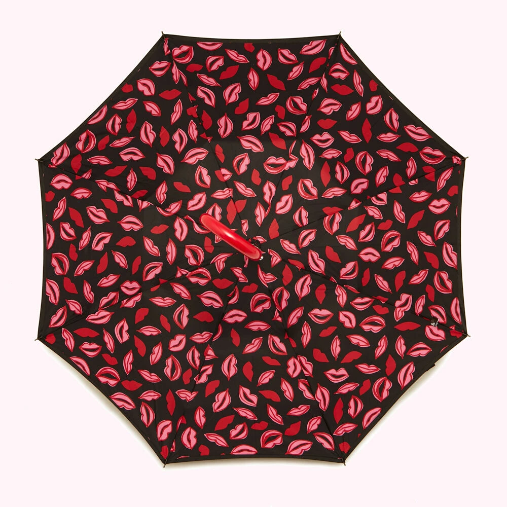 Lulu Guinness BLACK RED RASPBERRY MARKER PEN LIP UMBRELLA Timeless Black 3 Lulu Guinness BLACK RED RASPBERRY MARKER PEN LIP UMBRELLA Timeless Black