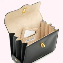 Lulu Guinness BLACK MEDIUM LIP TURNLOCK QUEENIE HANDBAG BAGS 14 Lulu Guinness BLACK MEDIUM LIP TURNLOCK QUEENIE HANDBAG BAGS
