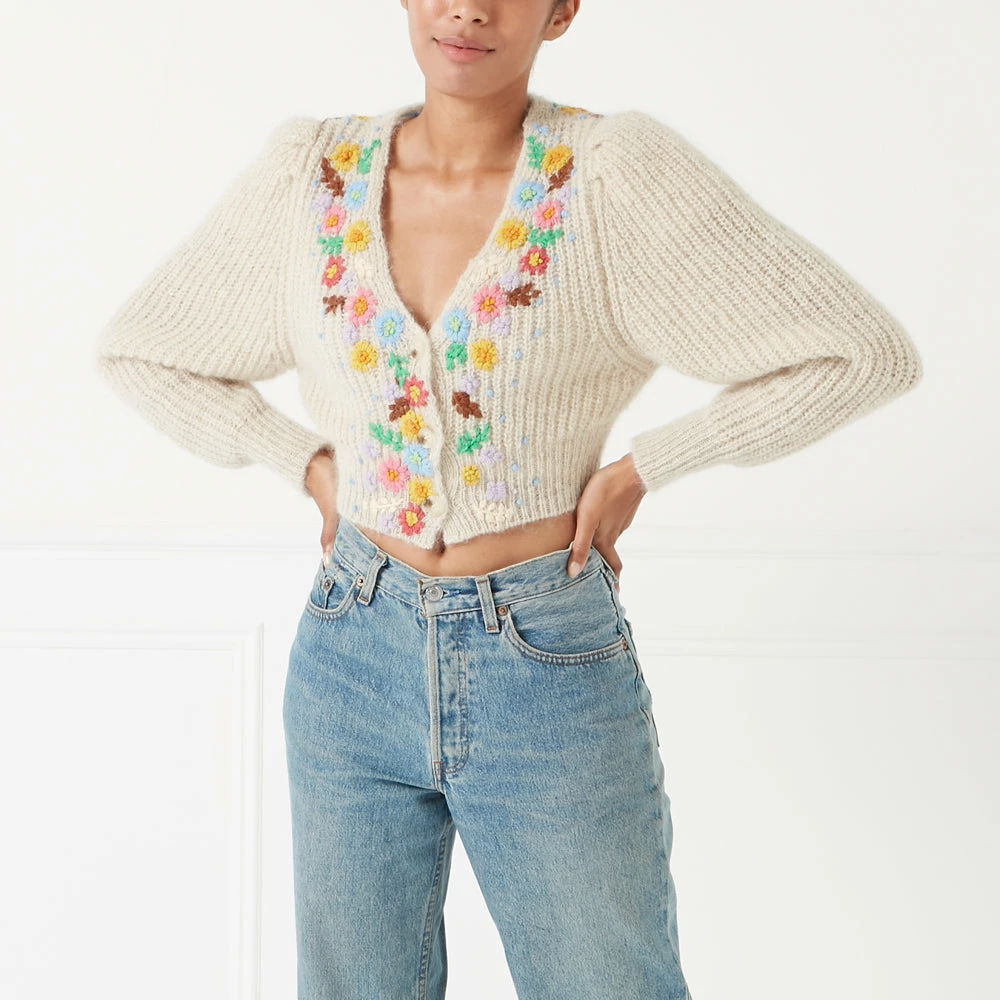 Lulu Guinness OYSTER CELIA B REDWOOD KNITTED CARDIGAN 5 Lulu Guinness OYSTER CELIA B REDWOOD KNITTED CARDIGAN