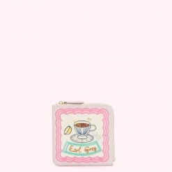 Lulu Guinness Pink, Forever BLUSH EARL GREY COIN PURSE