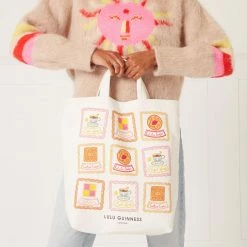 Lulu Guinness NATURAL HIGH TEA PRINT JEAN TOTE BAG