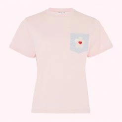 Lulu Guinness BLUSH BLOSSOM POCKET MACIE T-SHIRT Pink, Forever