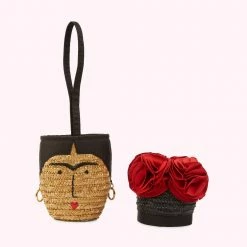 Lulu Guinness STRAW FRIDA BASKET BAG