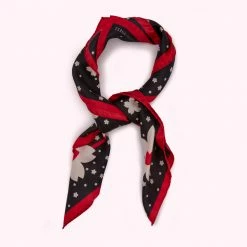 Lulu Guinness BLACK CHERRY BLOSSOM SILK TWILL SCARF