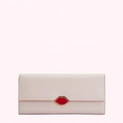 Lulu Guinness BLUSH ENAMEL LIP CORA WALLET Pink, Forever