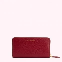 Lulu Guinness CHINA RED CUPIDS BOW CONTINENTAL WALLET 7 Lulu Guinness CHINA RED CUPIDS BOW CONTINENTAL WALLET