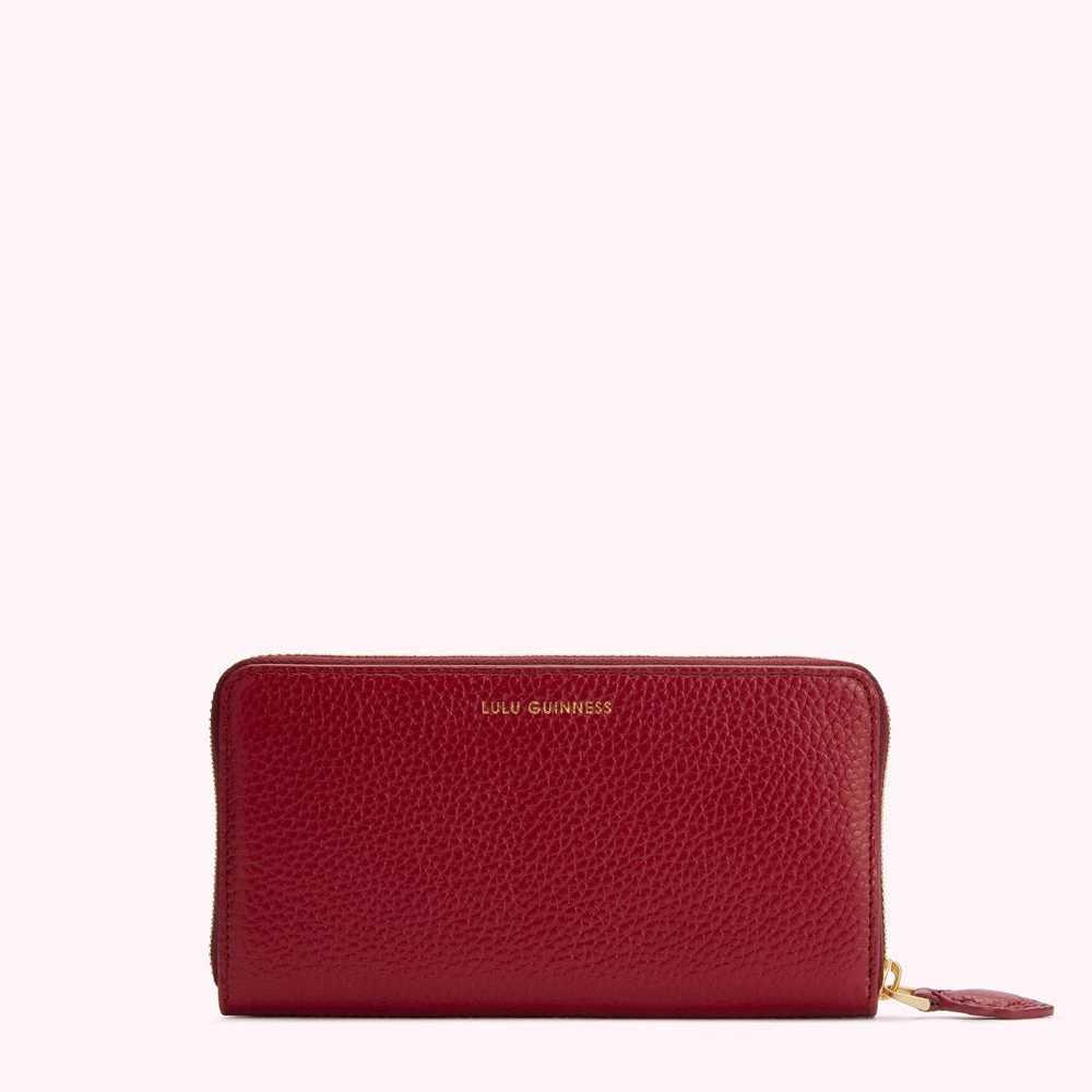Lulu Guinness CHINA RED CUPIDS BOW CONTINENTAL WALLET 5 Lulu Guinness CHINA RED CUPIDS BOW CONTINENTAL WALLET