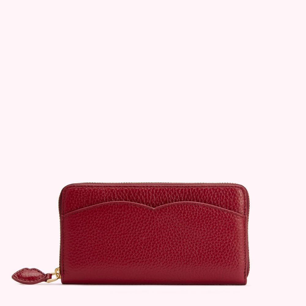 Lulu Guinness CHINA RED CUPIDS BOW CONTINENTAL WALLET 3 Lulu Guinness CHINA RED CUPIDS BOW CONTINENTAL WALLET