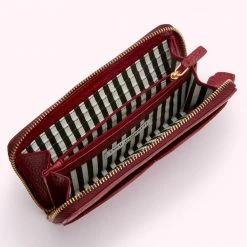 Lulu Guinness CHINA RED CUPIDS BOW CONTINENTAL WALLET