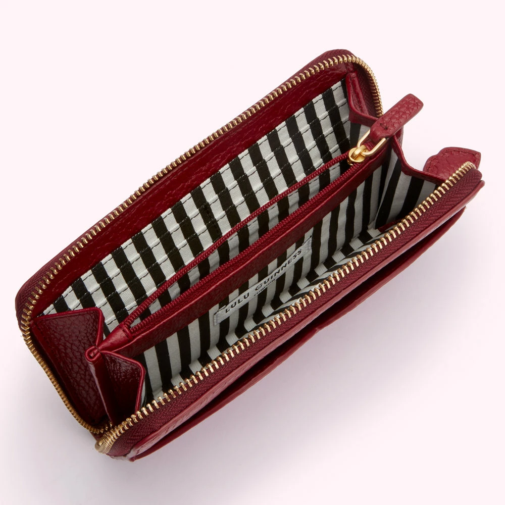 Lulu Guinness CHINA RED CUPIDS BOW CONTINENTAL WALLET 4 Lulu Guinness CHINA RED CUPIDS BOW CONTINENTAL WALLET