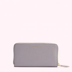Lulu Guinness LAVENDER GREY CUPIDS BOW CONTINENTAL WALLET ACCESSORIES 7 Lulu Guinness LAVENDER GREY CUPIDS BOW CONTINENTAL WALLET ACCESSORIES