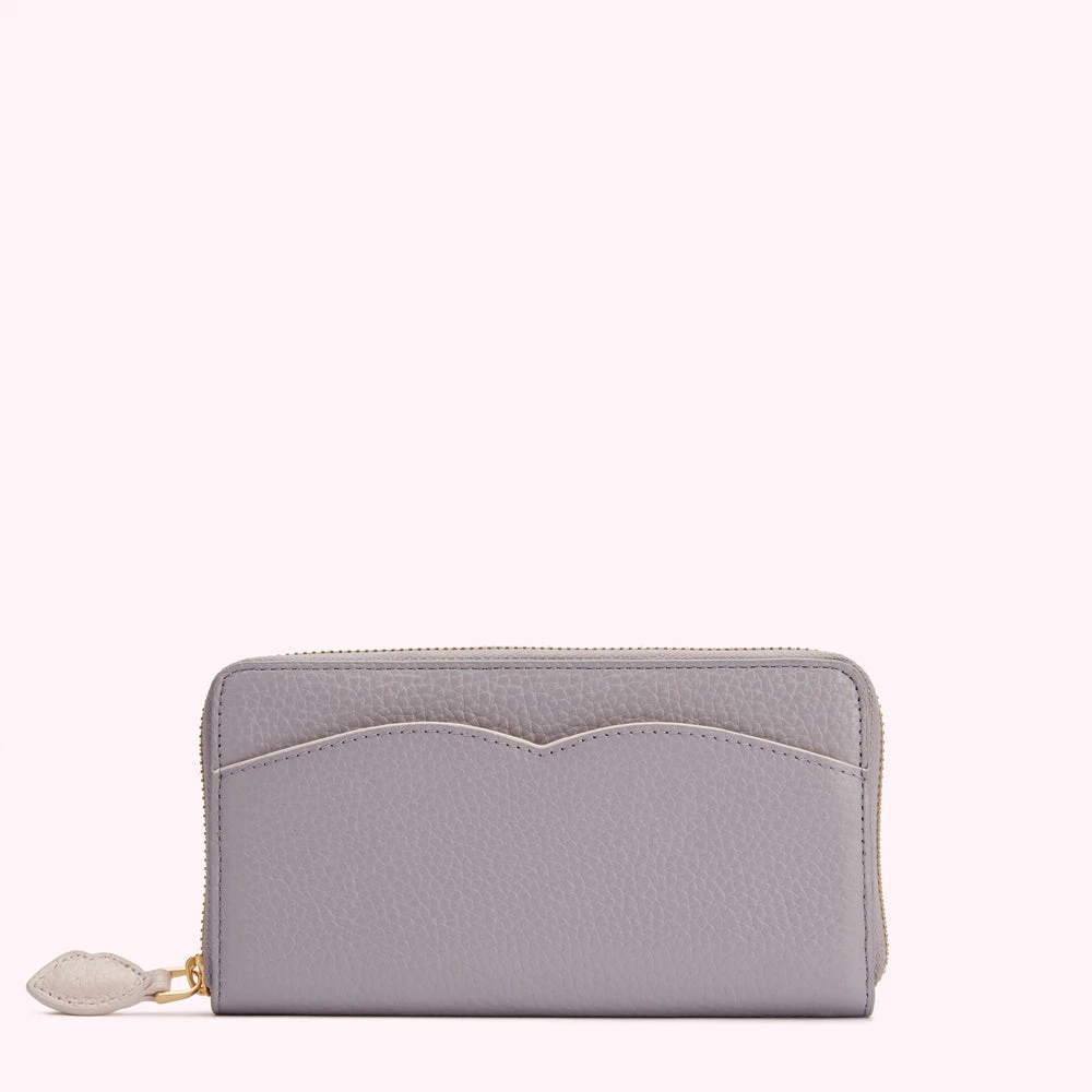 Lulu Guinness LAVENDER GREY CUPIDS BOW CONTINENTAL WALLET ACCESSORIES 3 Lulu Guinness LAVENDER GREY CUPIDS BOW CONTINENTAL WALLET ACCESSORIES