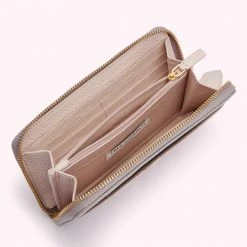 Lulu Guinness LAVENDER GREY CUPIDS BOW CONTINENTAL WALLET ACCESSORIES