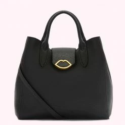 Lulu Guinness BLACK LEATHER LUELLA HANDBAG