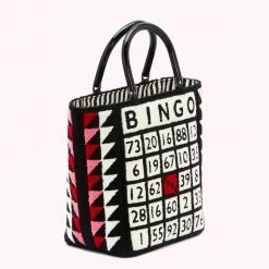 Lulu Guinness BLACK BINGO BIBI TOTE BAGS