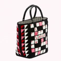 Lulu Guinness BAGS BLACK CROSSWORD BIBI TOTE