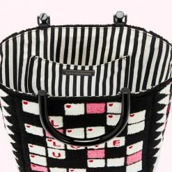 Lulu Guinness BAGS BLACK CROSSWORD BIBI TOTE