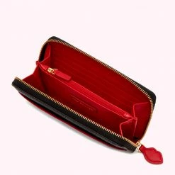 Lulu Guinness BLACK CUPIDS BOW CONTINENTAL WALLET