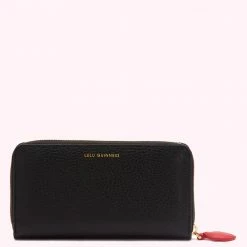 Lulu Guinness BLACK CUPIDS BOW CONTINENTAL WALLET