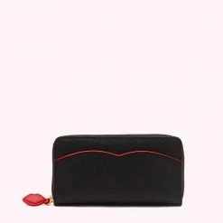 Lulu Guinness BLACK CUPIDS BOW CONTINENTAL WALLET