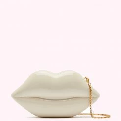 Lulu Guinness NUDE MEDIUM LIPS CLUTCH BAG