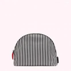 Lulu Guinness HEART AND STRIPES NYLON CRESCENT POUCH