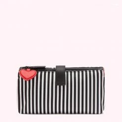 Lulu Guinness TRAVEL HEART AND STRIPES NYLON MAKE UP BAG