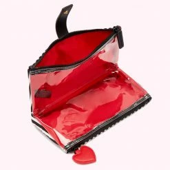 Lulu Guinness TRAVEL HEART AND STRIPES NYLON MAKE UP BAG