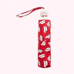 Lulu Guinness RED AND PINK BEAUTY SPOT UMBRELLA
