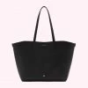 Lulu Guinness BLACK LEATHER LARGE IVY TOTE BAG BAGS