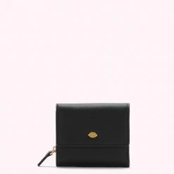 Lulu Guinness BLACK LEATHER JODIE WALLET