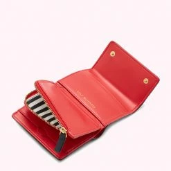 Lulu Guinness BLACK LEATHER JODIE WALLET