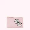 Lulu Guinness Pink, Forever BLOSSOM PINK LEATHER DICE LOTTIE POUCH
