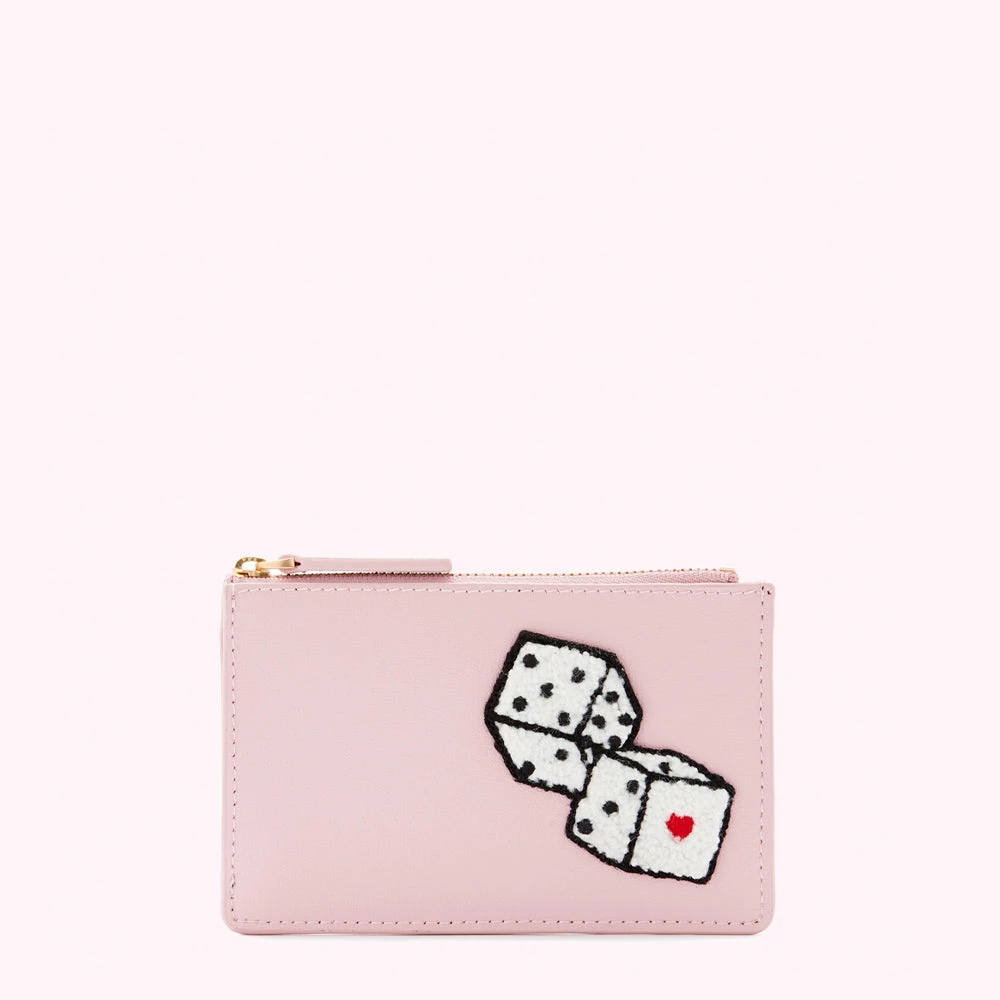 Lulu Guinness Pink, Forever BLOSSOM PINK LEATHER DICE LOTTIE POUCH 3 Lulu Guinness Pink, Forever BLOSSOM PINK LEATHER DICE LOTTIE POUCH