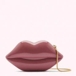 Lulu Guinness ANTIQUE ROSE LIPS CLUTCH BAG BAGS