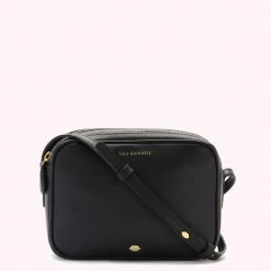 Lulu Guinness BLACK LEATHER COLE CROSS BODY BAG