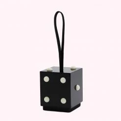 Lulu Guinness BLACK DICE CLUTCH BAG