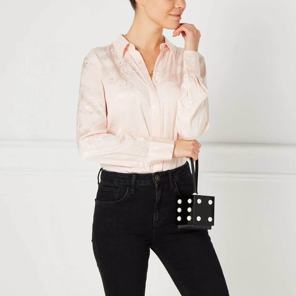 Lulu Guinness BLACK DICE CLUTCH BAG 7 Lulu Guinness BLACK DICE CLUTCH BAG