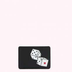 Lulu Guinness BLACK DICE CARDHOLDER Timeless Black