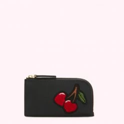 Lulu Guinness CHERRY LEAH WALLET Timeless Black