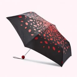 Lulu Guinness RED RAINING LIPS UMBRELLA