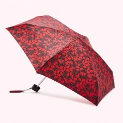 Lulu Guinness HAND DRAWN LIP UMBRELLA Statement Red