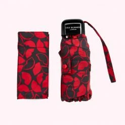 Lulu Guinness HAND DRAWN LIP UMBRELLA Statement Red