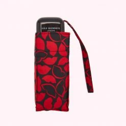 Lulu Guinness HAND DRAWN LIP UMBRELLA Statement Red